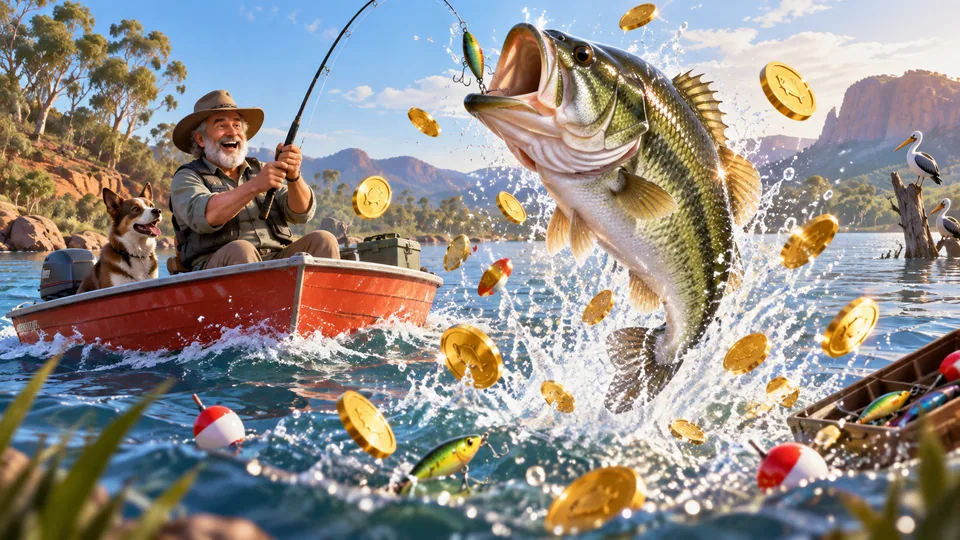 Big Bass Bonanza original editorial illustration